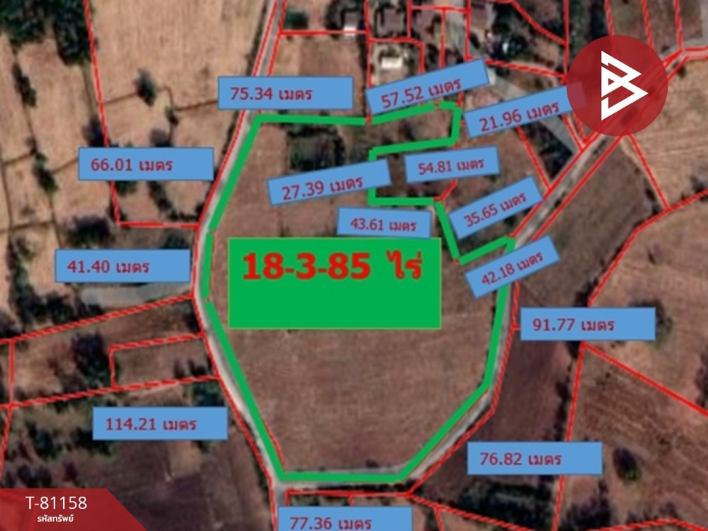ขายด่วนที่ดินเปล่า เนื้อที่ 18 ไร่ 3 งาน 85 ตารางวา โนนไทย นครราชสีมา