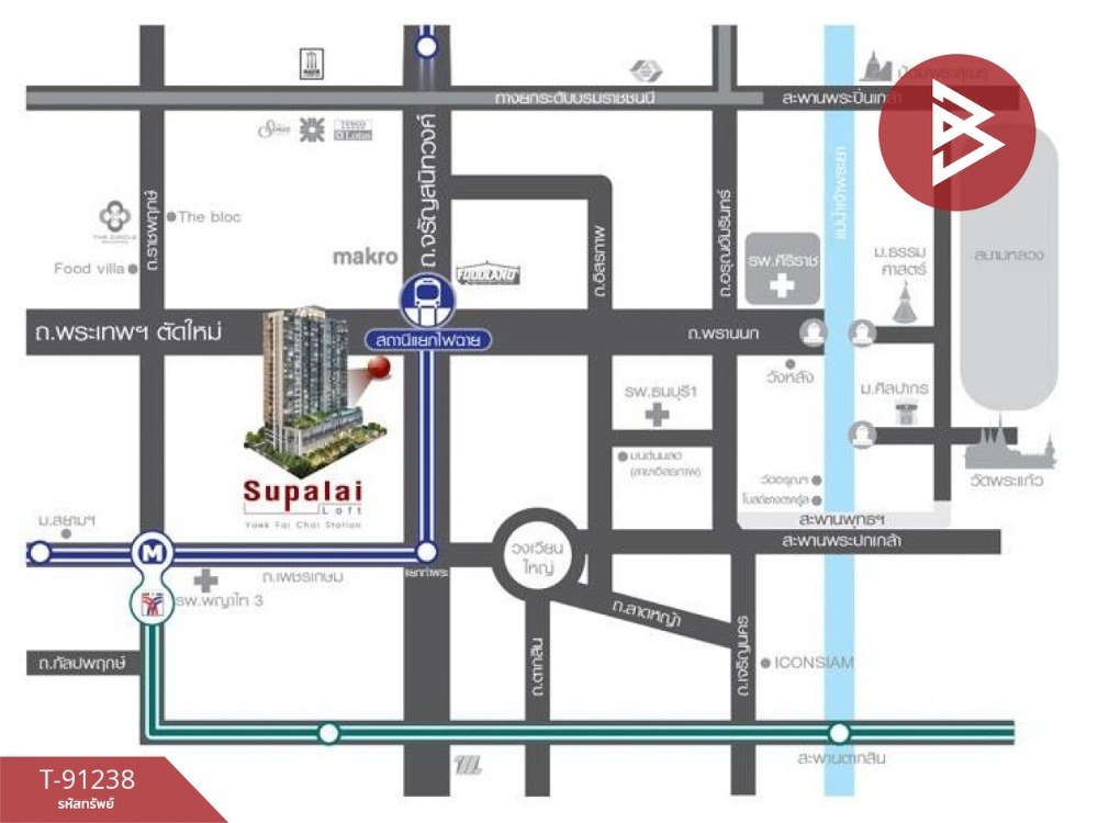 ขายคอนโด ศุภาลัย ลอฟท์ สถานีแยกไฟฉาย (Supalai Loft Yaek Fai Chai Station) กรุงเทพมหานคร